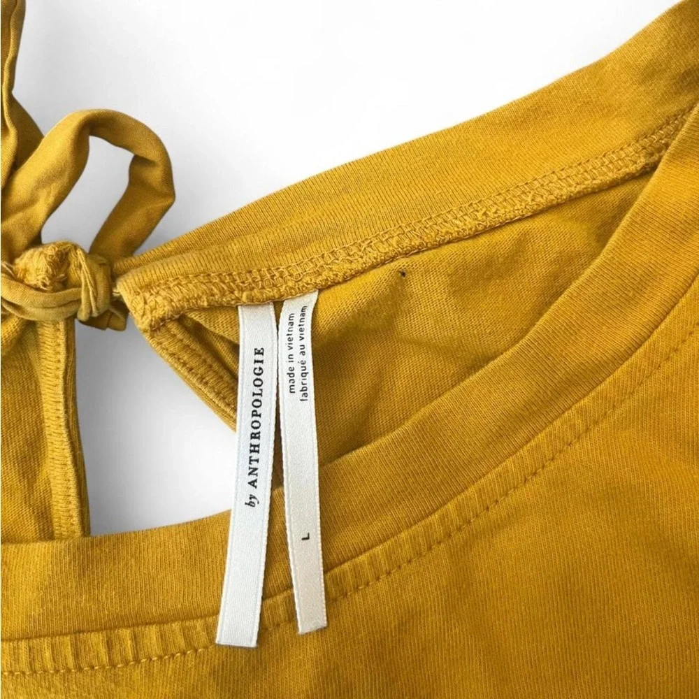 Anthropologie Mustard Blouse with Lace Sleeves - Picture 6 of 8
